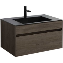 Комплект мебели темный дуб 80 см Vincea Chiara VMC-2C800RO + VCB-13800B + VLM-3VN800