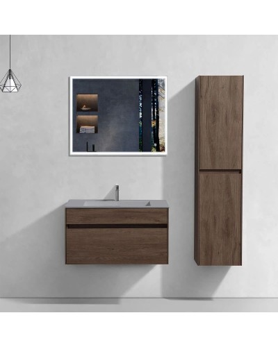 Комплект мебели темный дуб 80 см Vincea Chiara VMC-2C800RO + VCB-13800G + VLM-3VN800