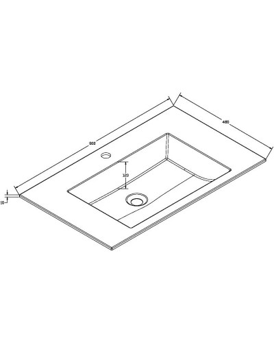 Комплект мебели темный дуб 80 см Vincea Chiara VMC-2C800RO + VCB-13800W + VLM-3VN800