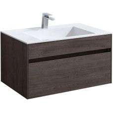 Комплект мебели темный дуб 80 см Vincea Chiara VMC-2C800RO + VCB-13800W + VLM-3VN800