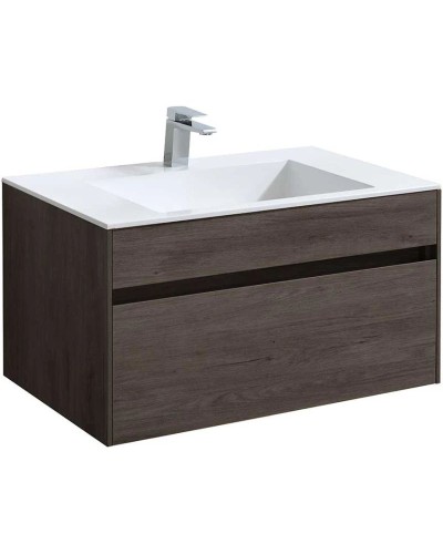 Комплект мебели темный дуб 80 см Vincea Chiara VMC-2C800RO + VCB-13800W + VLM-3VN800