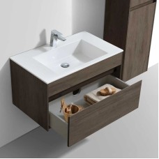 Комплект мебели темный дуб 80 см Vincea Chiara VMC-2C800RO + VCB-13800W + VLM-3VN800