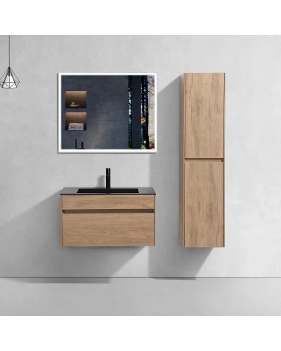 Комплект мебели натуральный дуб 80 см Vincea Chiara VMC-2C800NO + VCB-13800B + VLM-3VN800