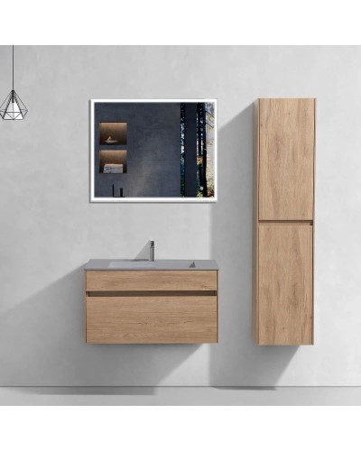 Комплект мебели натуральный дуб 80 см Vincea Chiara VMC-2C800NO + VCB-13800G + VLM-3VN800