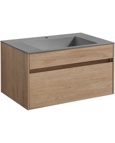 Комплект мебели натуральный дуб 80 см Vincea Chiara VMC-2C800NO + VCB-13800G + VLM-3VN800