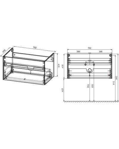 Комплект мебели натуральный дуб 80 см Vincea Chiara VMC-2C800NO + VCB-13800W + VLM-3VN800
