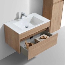 Комплект мебели натуральный дуб 80 см Vincea Chiara VMC-2C800NO + VCB-13800W + VLM-3VN800