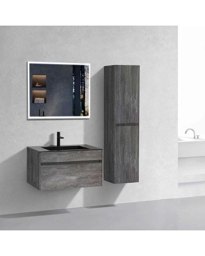 Комплект мебели серый камень 80 см Vincea Chiara VMC-2C800GS + VCB-13800B + VLM-3VN800