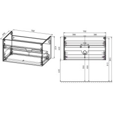 Комплект мебели серый камень 80 см Vincea Chiara VMC-2C800GS + VCB-13800B + VLM-3VN800