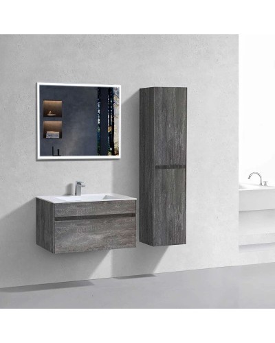 Комплект мебели серый камень 80 см Vincea Chiara VMC-2C800GS + VCB-13800W + VLM-3VN800