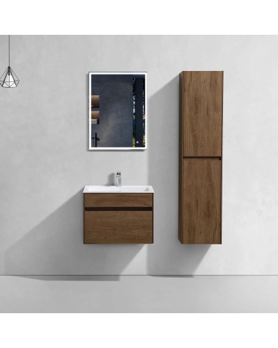 Комплект мебели дуб табачный 60 см Vincea Chiara VMC-2C600TO + VCB-13600W + VLM-3VN600