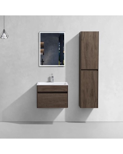 Комплект мебели темный дуб 60 см Vincea Chiara VMC-2C600RO + VCB-13600W + VLM-3VN600