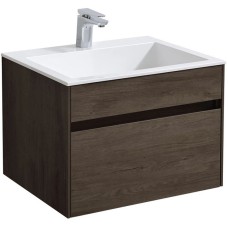 Комплект мебели темный дуб 60 см Vincea Chiara VMC-2C600RO + VCB-13600W + VLM-3VN600