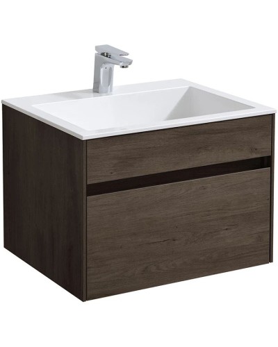 Комплект мебели темный дуб 60 см Vincea Chiara VMC-2C600RO + VCB-13600W + VLM-3VN600