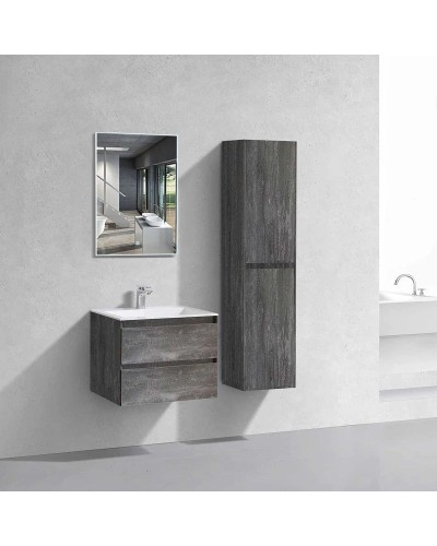 Комплект мебели серый камень 60 см Vincea Luka VMC-2L600GS + VCB-13600W + VLM-2J600