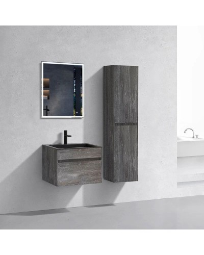 Комплект мебели серый камень 60 см Vincea Chiara VMC-2C600GS + VCB-13600B + VLM-3VN600