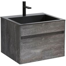 Комплект мебели серый камень 60 см Vincea Chiara VMC-2C600GS + VCB-13600B + VLM-3VN600