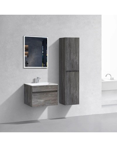 Комплект мебели серый камень 60 см Vincea Chiara VMC-2C600GS + VCB-13600W + VLM-3VN600