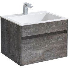 Комплект мебели серый камень 60 см Vincea Chiara VMC-2C600GS + VCB-13600W + VLM-3VN600