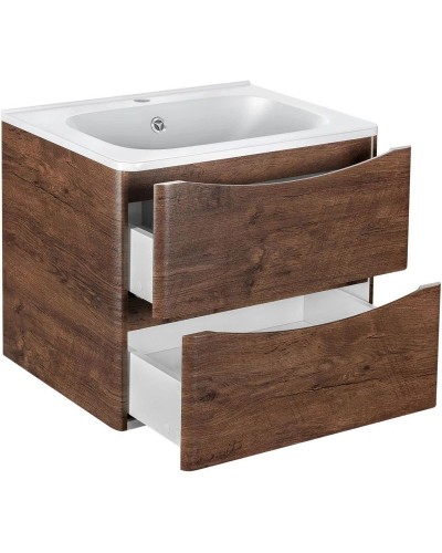 Комплект мебели темный дуб 59,4 см Vincea Paola VMC-2P600RW + VCB-2VP600W + VLM-2D550