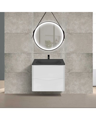 Комплект мебели белый глянец 59,4 см Vincea Paola VMC-2P600GW + VCB-2VP600B + VLM-2N700+