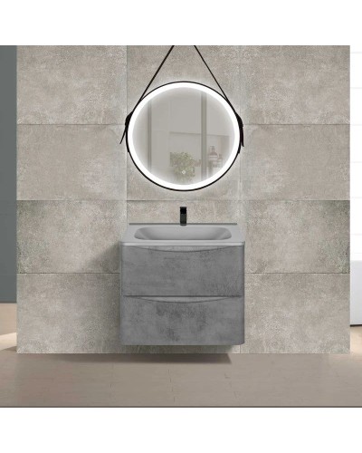 Комплект мебели бетон 59,4 см Vincea Paola VMC-2P600BT + VCB-2VP600G + VLM-2N700+