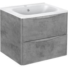 Комплект мебели бетон 59,4 см Vincea Paola VMC-2P600BT + VCB-2VP600W + VLM-2D550