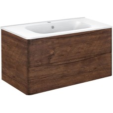 Комплект мебели темный дуб 100 см Vincea Paola VMC-2P100RW + VCB-2VP100W + VLM-2A100