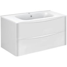 Комплект мебели белый глянец 100 см Vincea Paola VMC-2P100GW + VCB-2VP100W + VLM-2A100