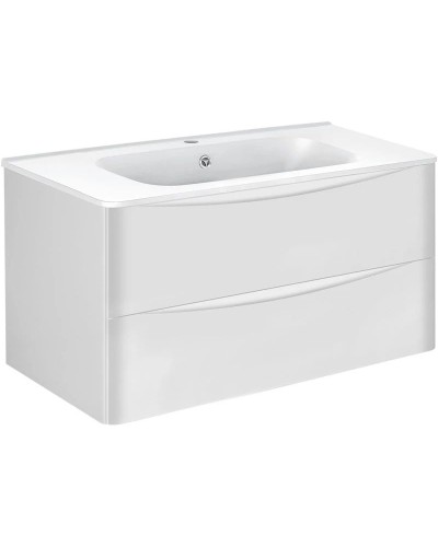 Комплект мебели белый глянец 100 см Vincea Paola VMC-2P100GW + VCB-2VP100W + VLM-2A100