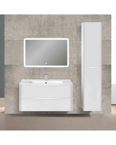 Комплект мебели белый глянец 100 см Vincea Paola VMC-2P100GW + VCB-2VP100W + VLM-2A100