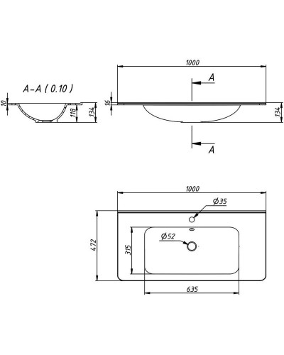 Комплект мебели белый глянец 100 см Vincea Paola VMC-2P100GW + VCB-2VP100W + VLM-2A100