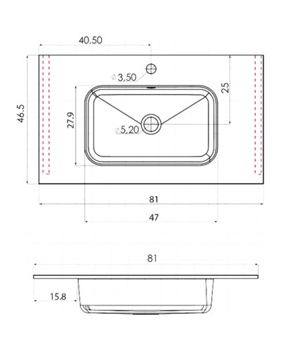 Комплект мебели дуб винтаж 81 см Vincea Norma VMC-2N800VO + VCB-2N800W + VLM-2B800