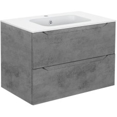 Комплект мебели бетон 81 см Vincea Norma VMC-2N800BT + VCB-2N800W + VLM-2B800