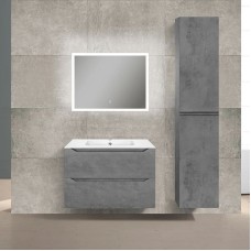 Комплект мебели бетон 81 см Vincea Norma VMC-2N800BT + VCB-2N800W + VLM-2B800