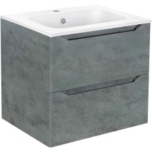 Комплект мебели бетон 61 см Vincea Norma VMC-2N600BT + VCB-2N600W + VLM-2J600