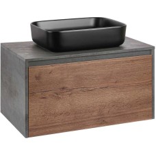 Комплект мебели дуб табачный/бетон 80 см Vincea Mesa VMC-2MS800TB + VBS-105MB + VLM-2N600+