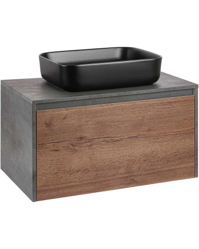 Комплект мебели дуб табачный/бетон 80 см Vincea Mesa VMC-2MS800TB + VBS-105MB + VLM-2N600+