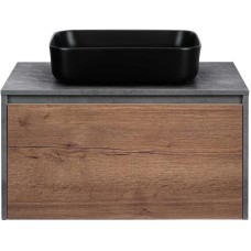 Комплект мебели дуб табачный/бетон 80 см Vincea Mesa VMC-2MS800TB + VBS-105MB + VLM-2N600+