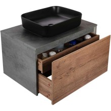 Комплект мебели дуб табачный/бетон 80 см Vincea Mesa VMC-2MS800TB + VBS-105MB + VLM-2N600+