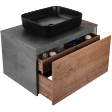 Комплект мебели дуб табачный/бетон 80 см Vincea Mesa VMC-2MS800TB + VBS-105MB + VLM-2N600+