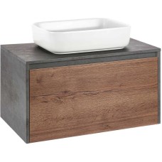 Комплект мебели дуб табачный/бетон 80 см Vincea Mesa VMC-2MS800TB + VBS-105 + VLM-2N600+