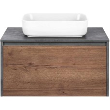 Комплект мебели дуб табачный/бетон 80 см Vincea Mesa VMC-2MS800TB + VBS-105 + VLM-2N600+