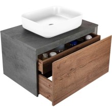 Комплект мебели дуб табачный/бетон 80 см Vincea Mesa VMC-2MS800TB + VBS-105 + VLM-2N600+