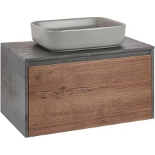 Комплект мебели дуб табачный/бетон 80 см Vincea Mesa VMC-2MS800TB + VBS-105MG + VLM-2N600+