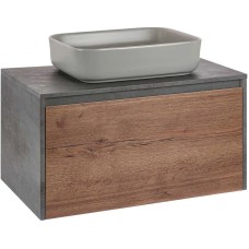 Комплект мебели дуб табачный/бетон 80 см Vincea Mesa VMC-2MS800TB + VBS-105MG + VLM-2N600+