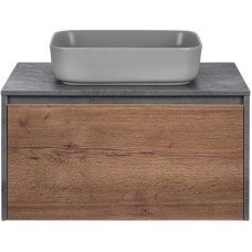 Комплект мебели дуб табачный/бетон 80 см Vincea Mesa VMC-2MS800TB + VBS-105MG + VLM-2N600+