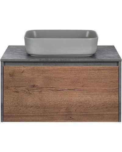 Комплект мебели дуб табачный/бетон 80 см Vincea Mesa VMC-2MS800TB + VBS-105MG + VLM-2N600+