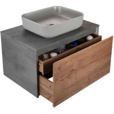 Комплект мебели дуб табачный/бетон 80 см Vincea Mesa VMC-2MS800TB + VBS-105MG + VLM-2N600+