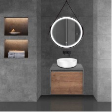 Комплект мебели дуб табачный/бетон 60 см Vincea Mesa VMC-2MS600TB + VBS-104 + VLM-2N600+